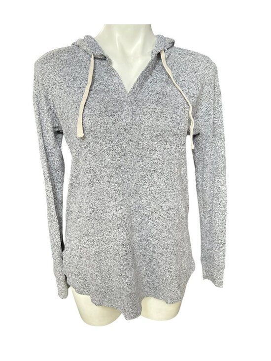 Hollister Sweaters - Hollister Women's M Gray Stretch Knit Hoodie Long Sleeve Pull Over Gorp Core